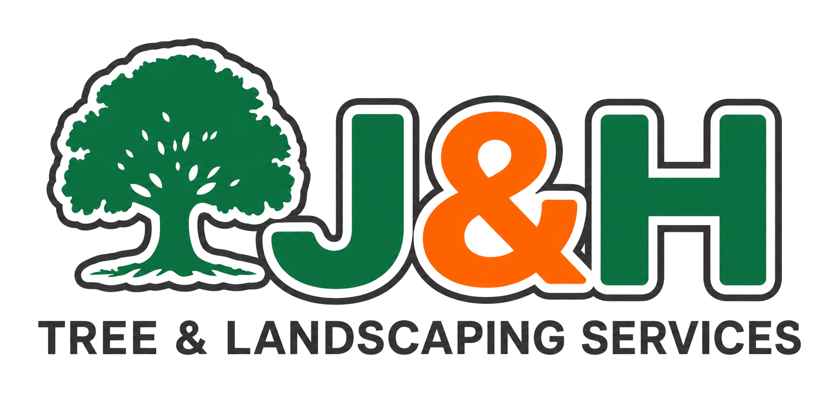j&h tree and landscaping services logo upscaled transparent margin 0pct